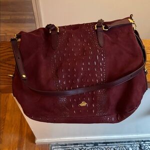 Brahmin southcoast Delaney Burgundy Leather Shoulder Bag